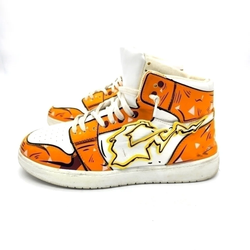 Zenitsu Lightning Sneakers Custom Demon Slayer Anime Fashion Shoes Size 9